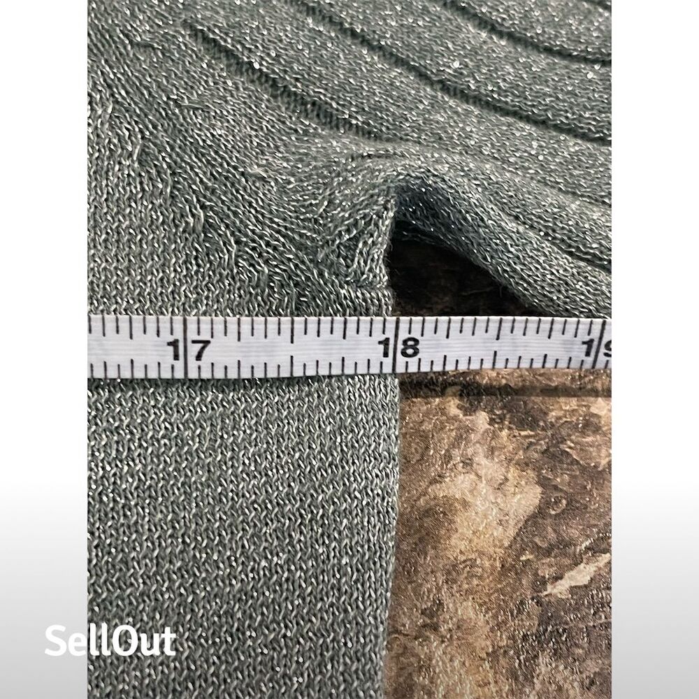 Soft Surroundings Petites Large blue green Sparkle Surplice Sweater Dress sku128 - Picture 3 of 8